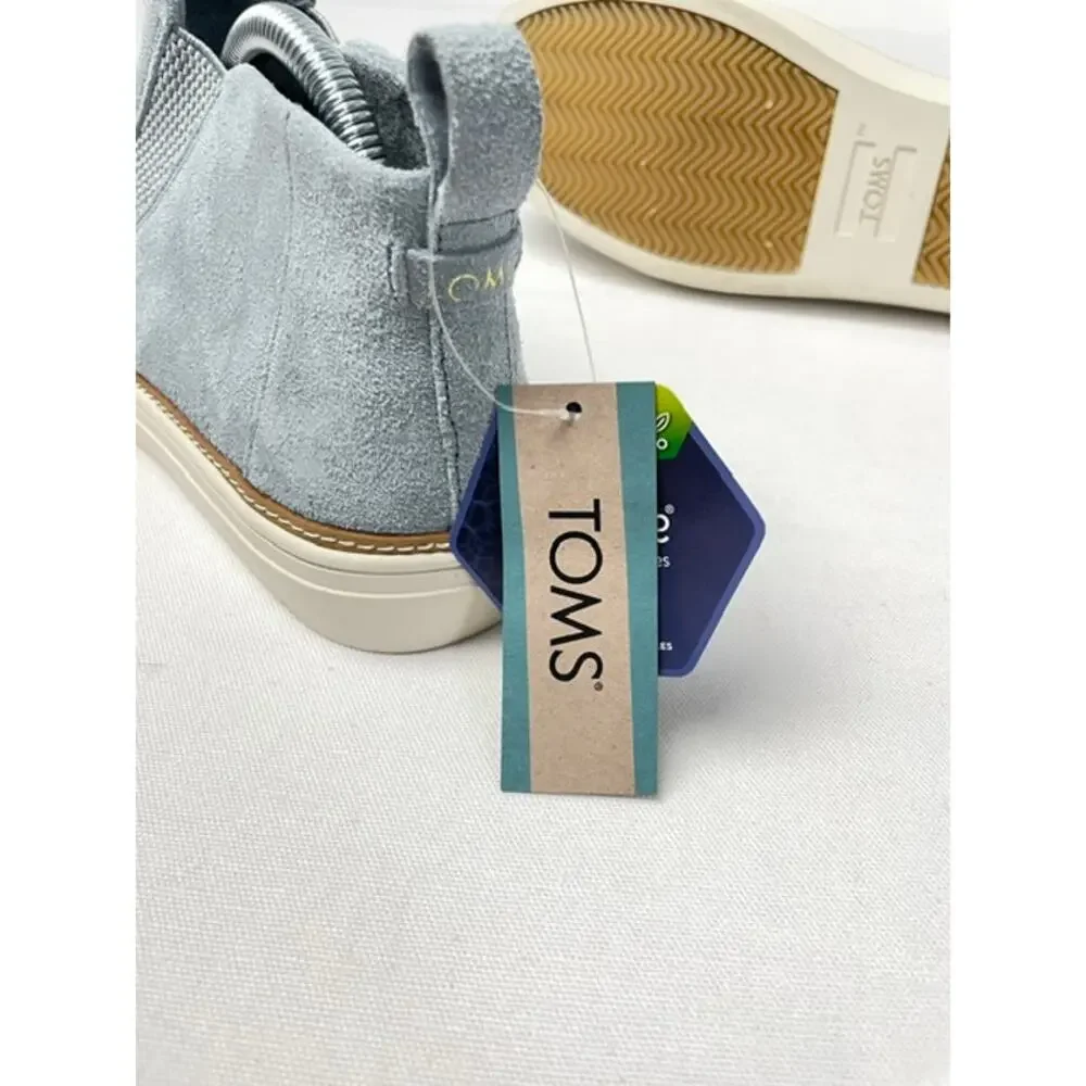 TOMS Suede Chelsea Sneaker Booties Ice Blue Womens 9 Casual Comfort Shoes Resort